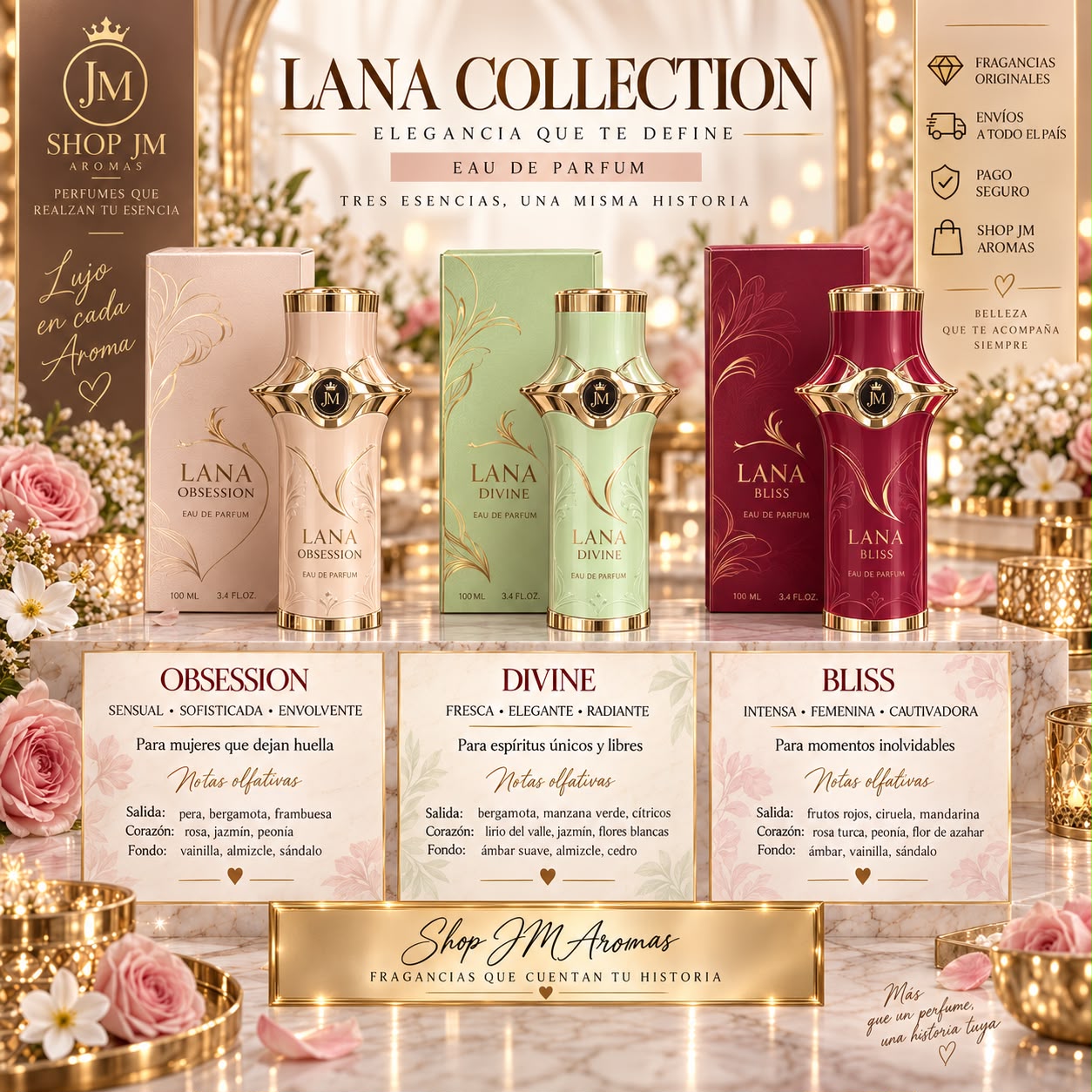 Set de 3 Perfumes para Mujer Fragancias Elegantes