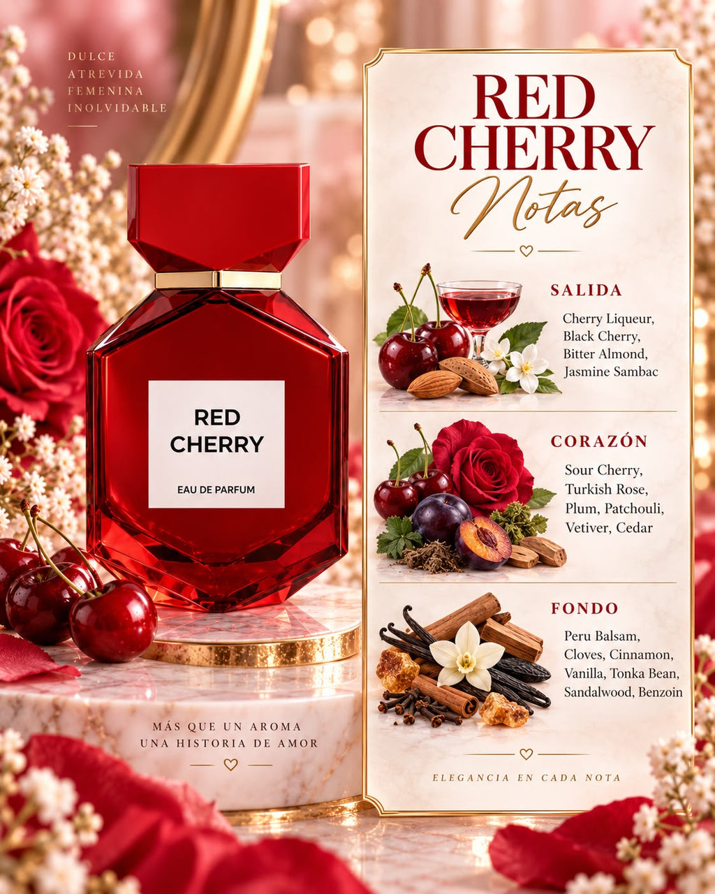 Red Cherry Eau de Parfum – Sweet Cherry, Rose & Vanilla Fragrance