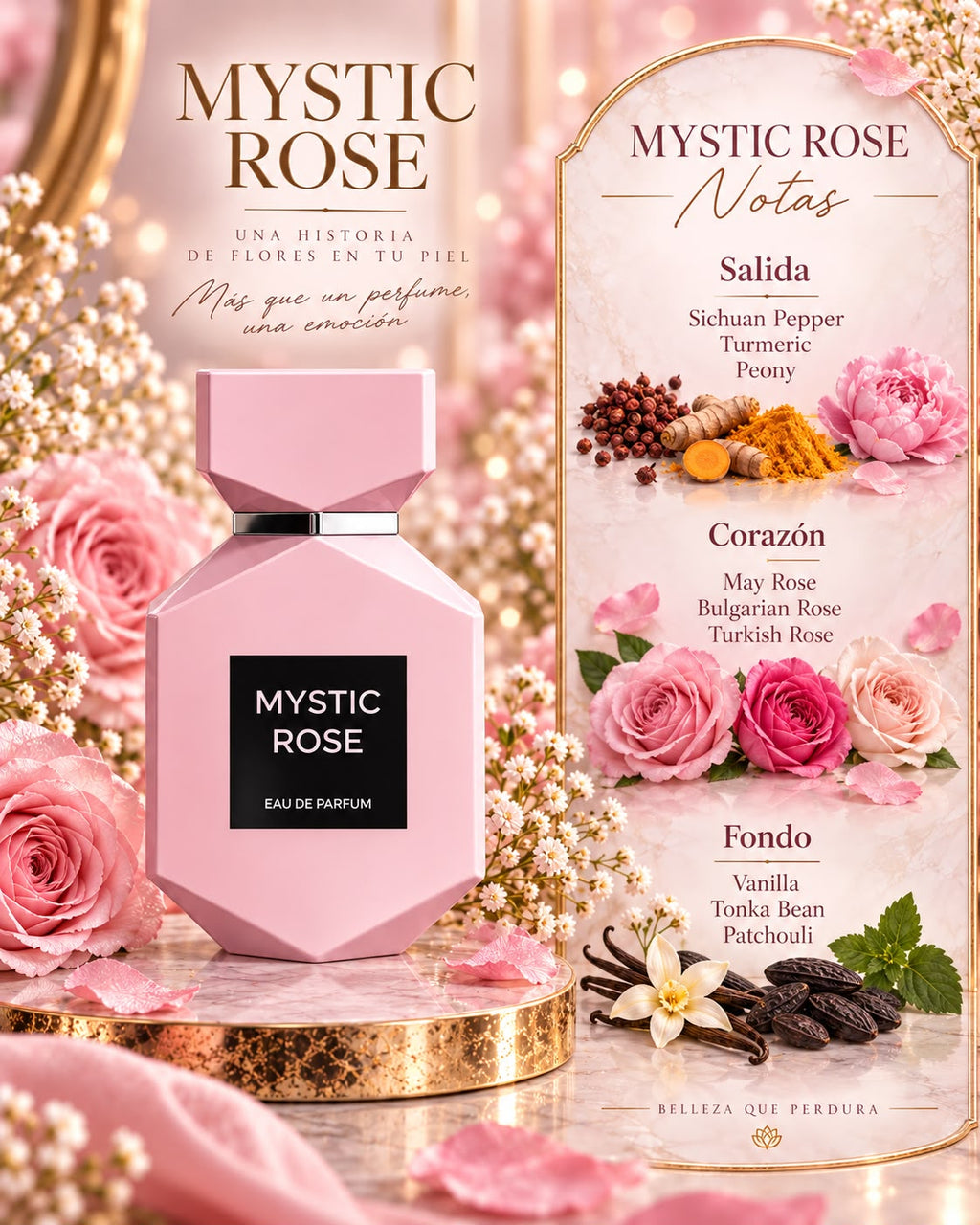 Mystic Rose Eau de Parfum – Elegant Rose, Vanilla & Patchouli Fragrance