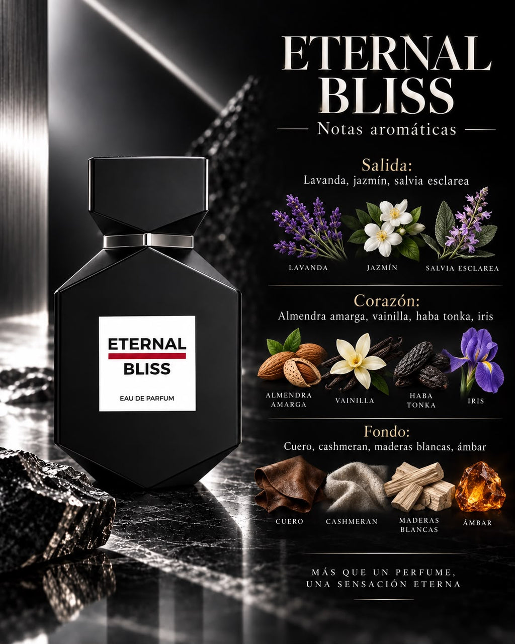 Eternal Bliss Eau de Parfum 100 ml – Elegant Unisex Floral, Vanilla & Amber Fragrance