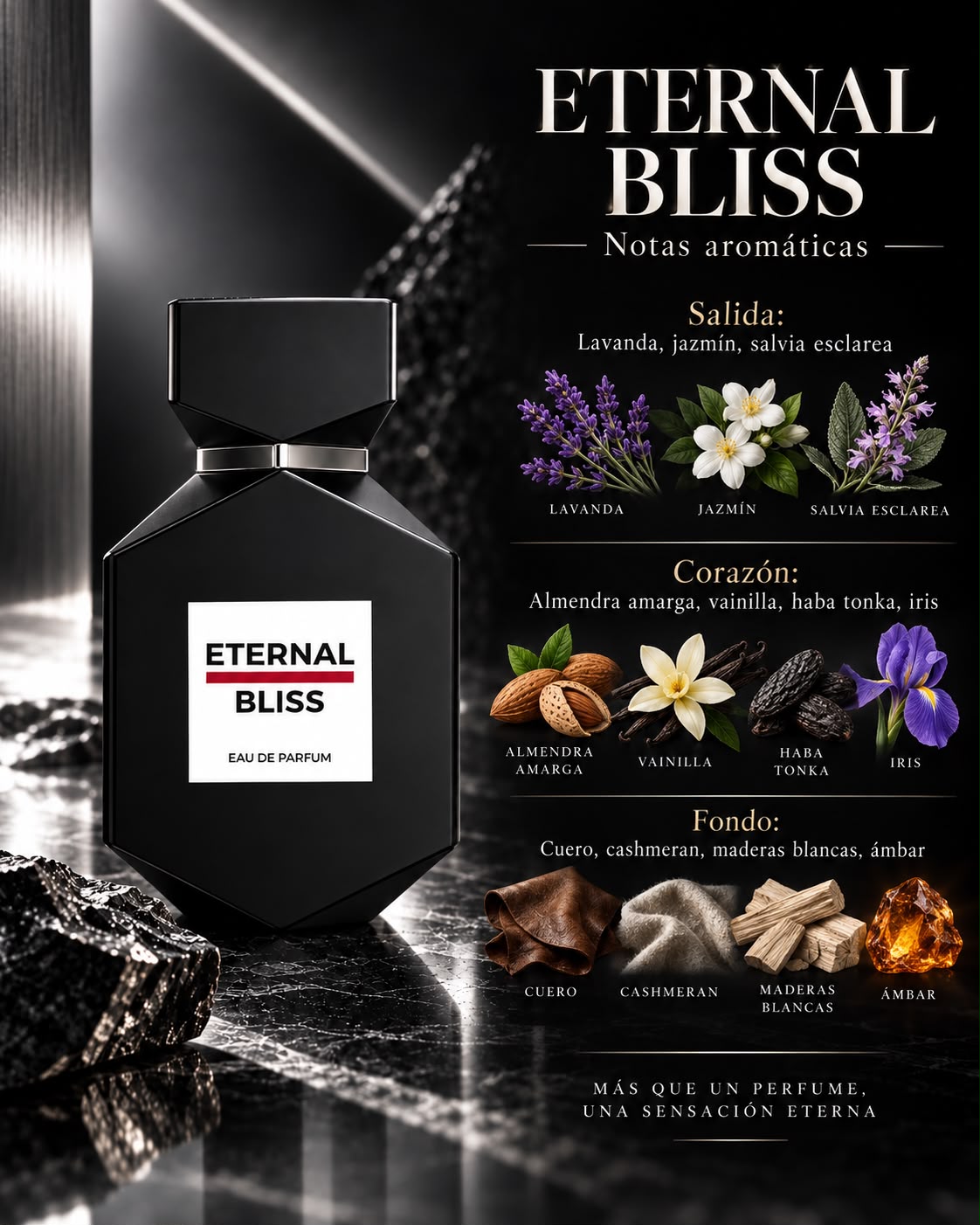 Eternal Bliss Eau de Parfum 100 ml – Elegant Unisex Floral, Vanilla & Amber Fragrance