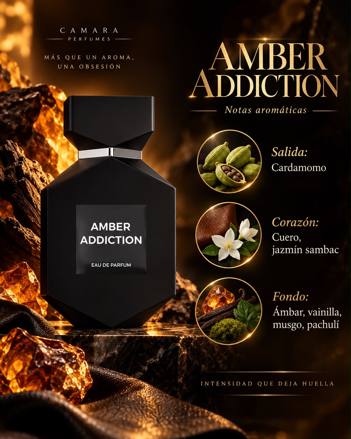 Amber Addiction Eau de Parfum – Warm Amber, Vanilla & Leather Fragrance